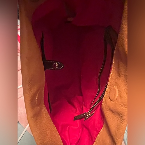 Dooney & Bourke Oring Orange Sunset Large Hobo Leather Purse - Picture 10 of 11